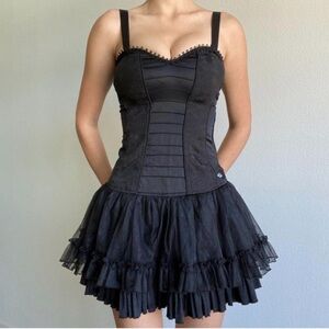 Vintage TRIPP NYC Daang Goodman Structured Corset Tutu Dress in Black size Small
